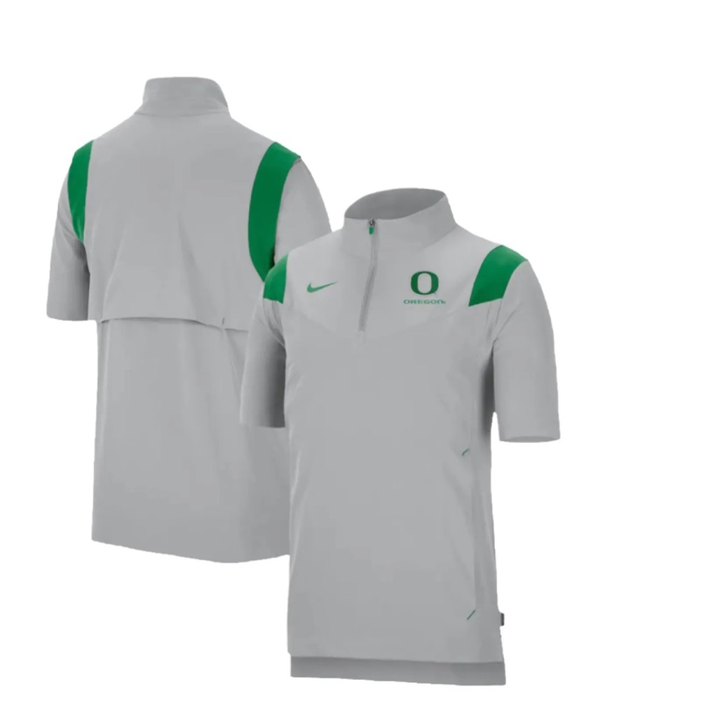 Nike Oregon Ducks Short Sleeve Coaches 1/4 Jacket Mens Size Large DJ4926-007 New